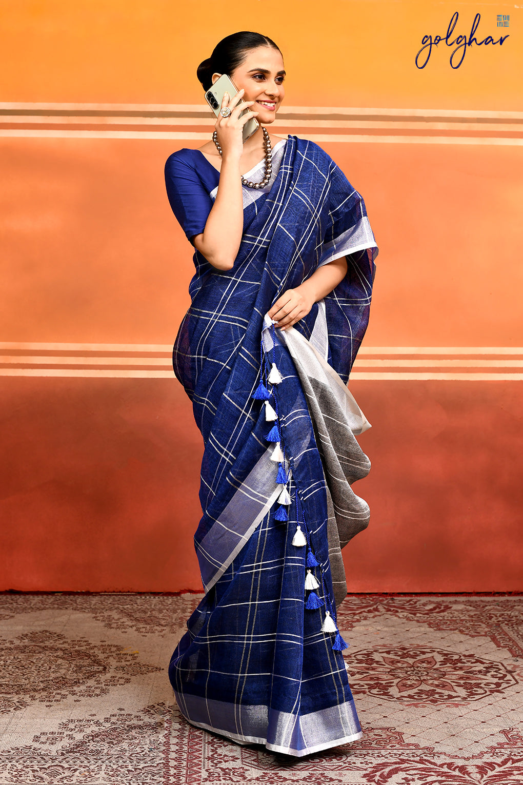 Nautical Grid (Saree)