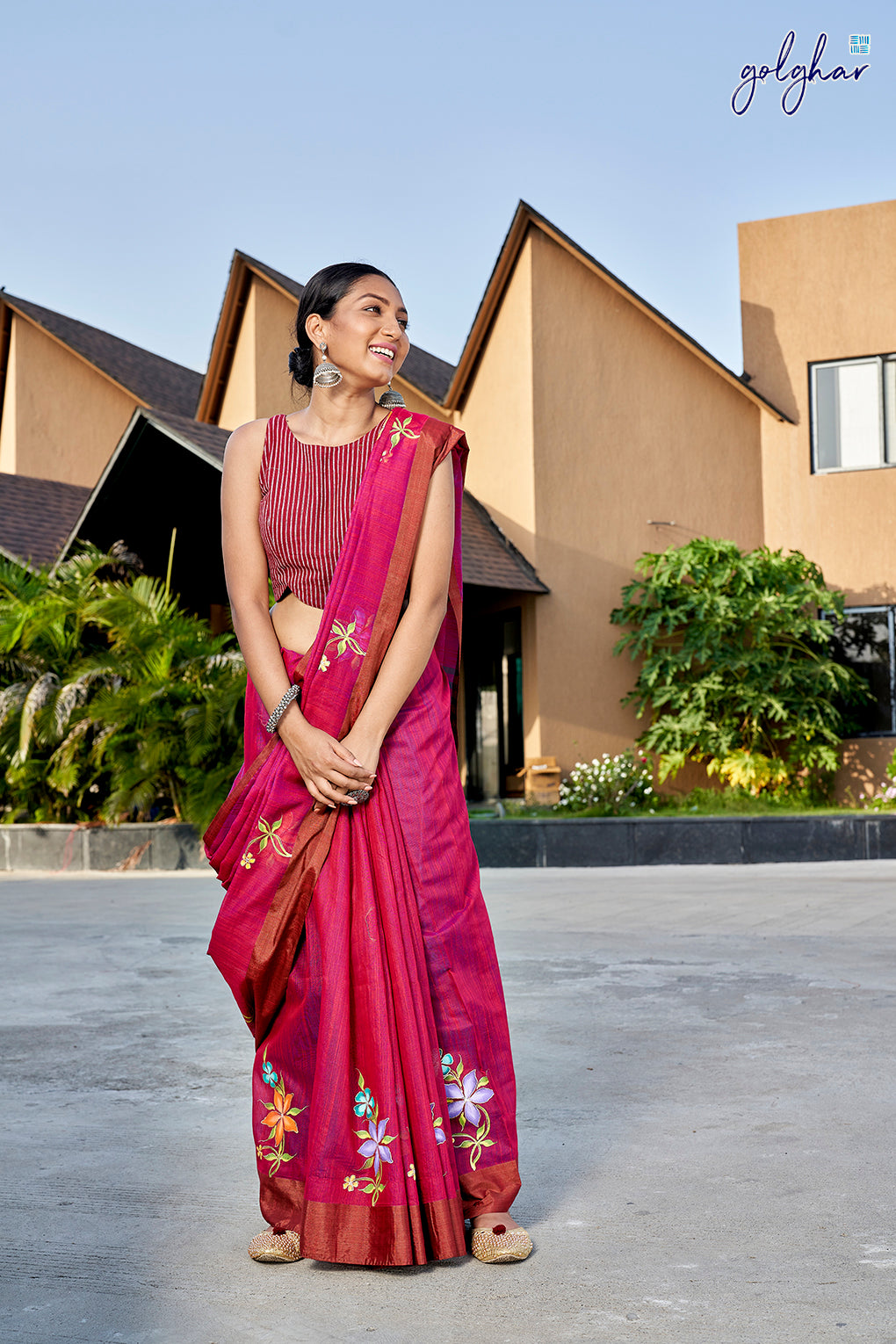 Striking Maroon (Saree)