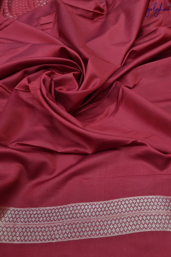 Liva Blush Red Handloom Banarasi Saree