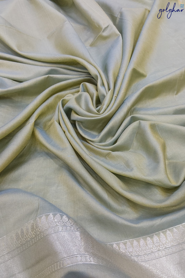 Liva Pista Green Pure Banarasi Saree