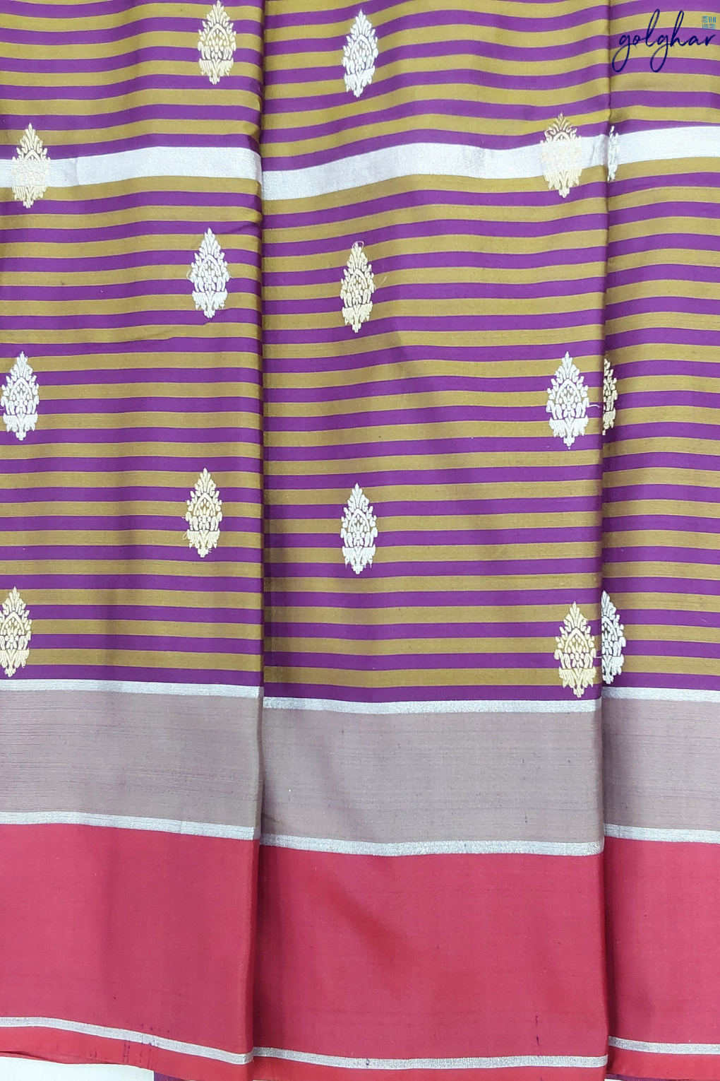 Pure Satin Purple Banarasi Handloom Saree