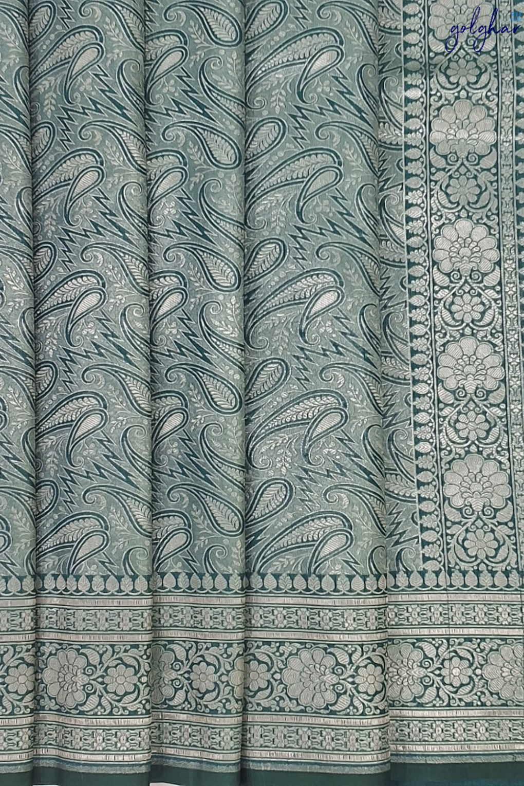 Liva Sea Green Handloom Banarasi Saree