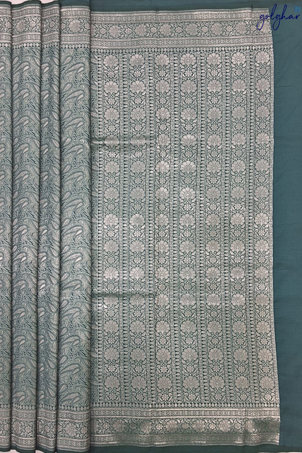 Liva Sea Green Handloom Banarasi Saree