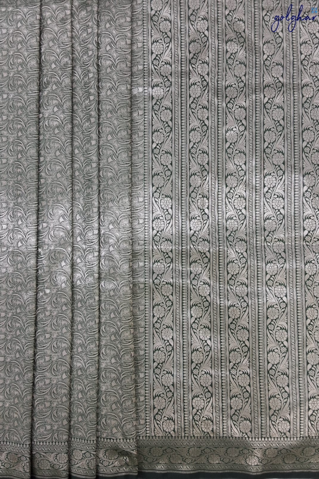 Liva Olive Green Handloom Banarasi Saree