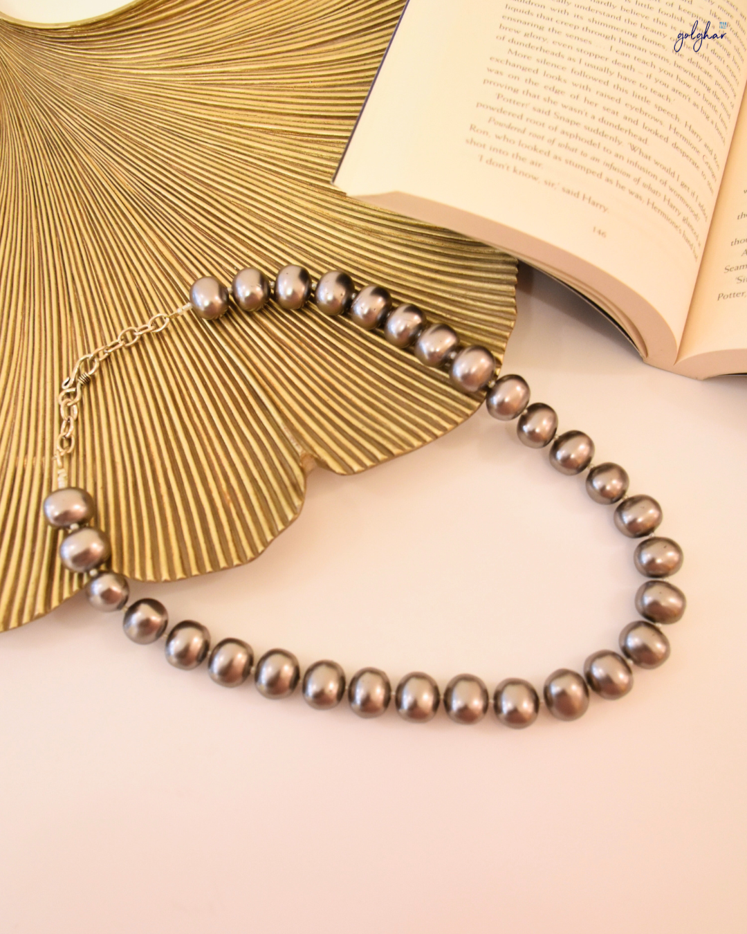Amrapali Necklace (Metallic Grey)