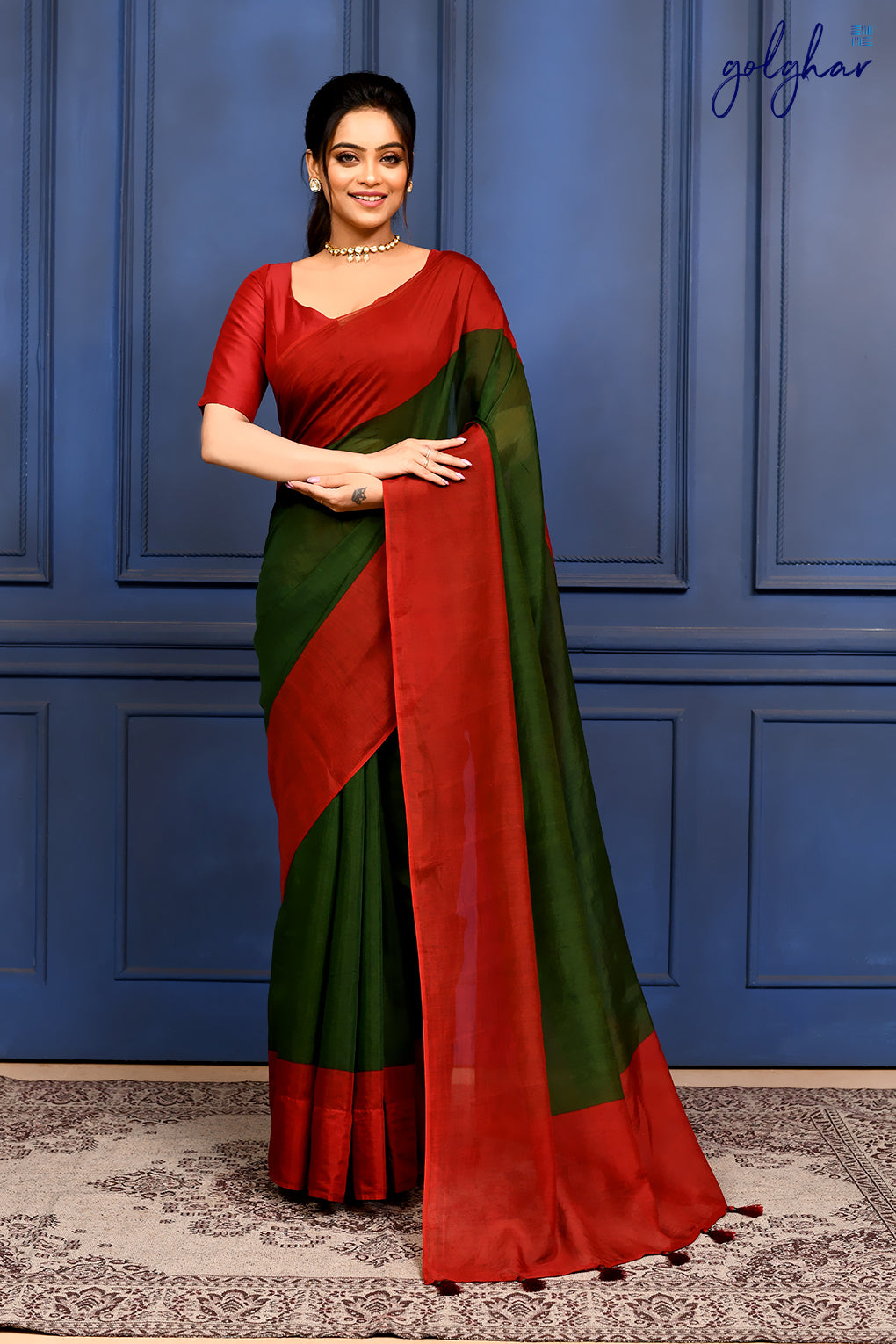 Greens & Merlot (Saree)