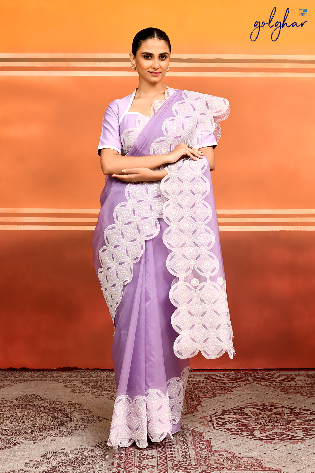 Lilac Lines (Saree)