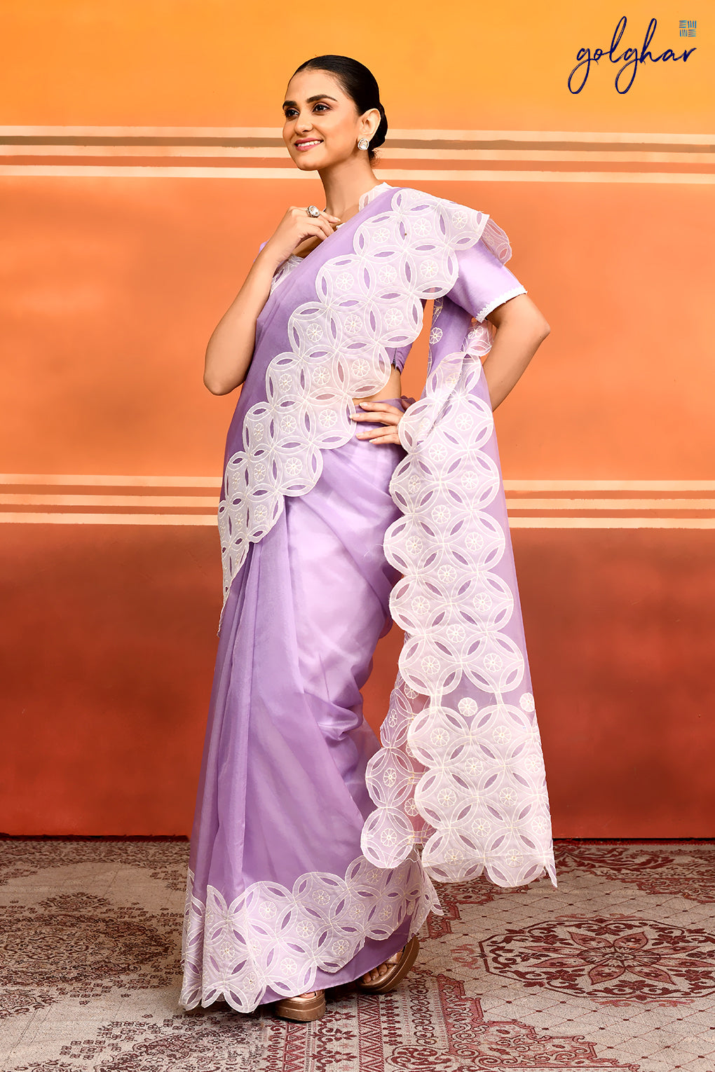 Lilac Lines (Saree)