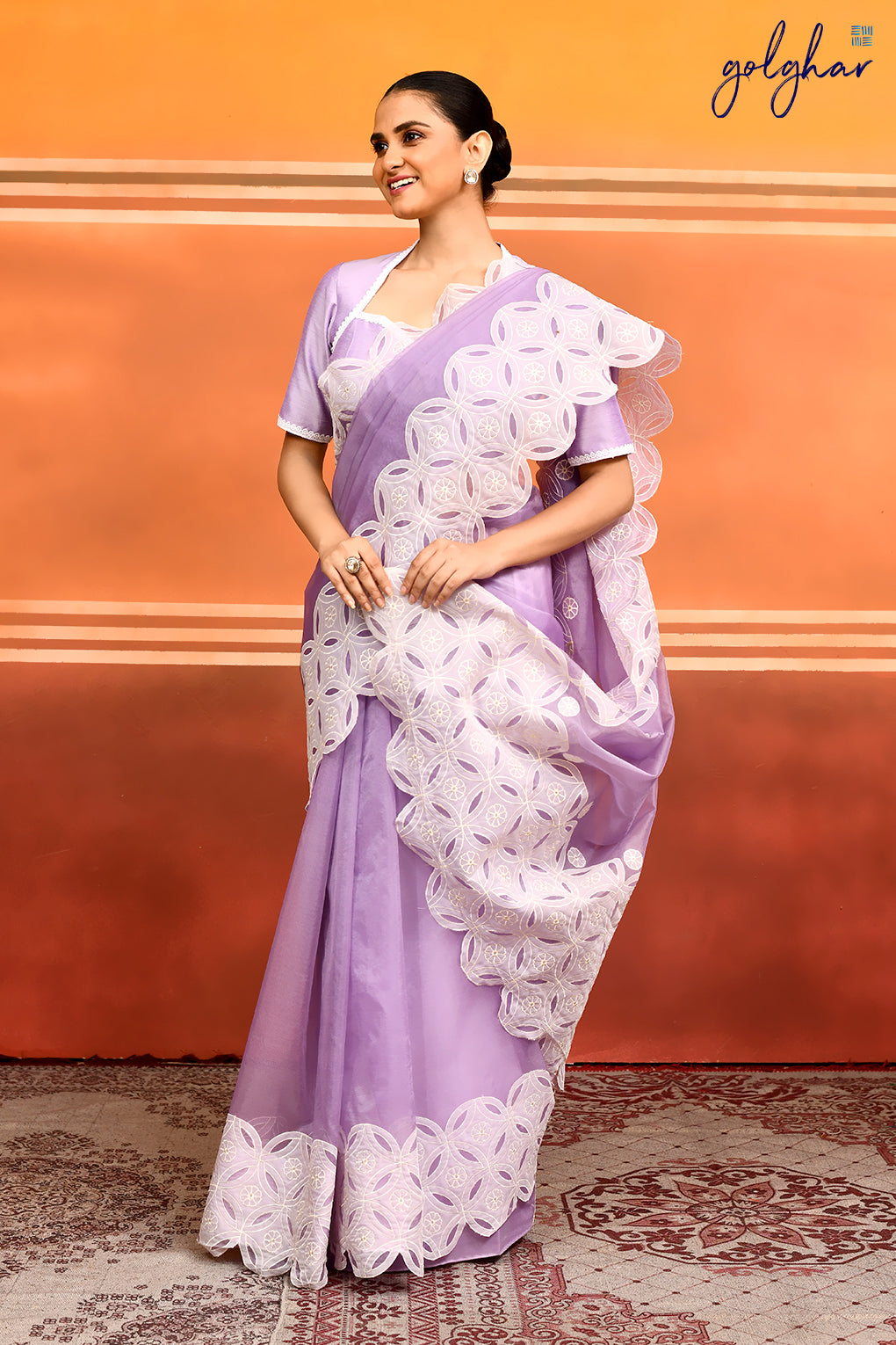 Lilac Lines (Saree)