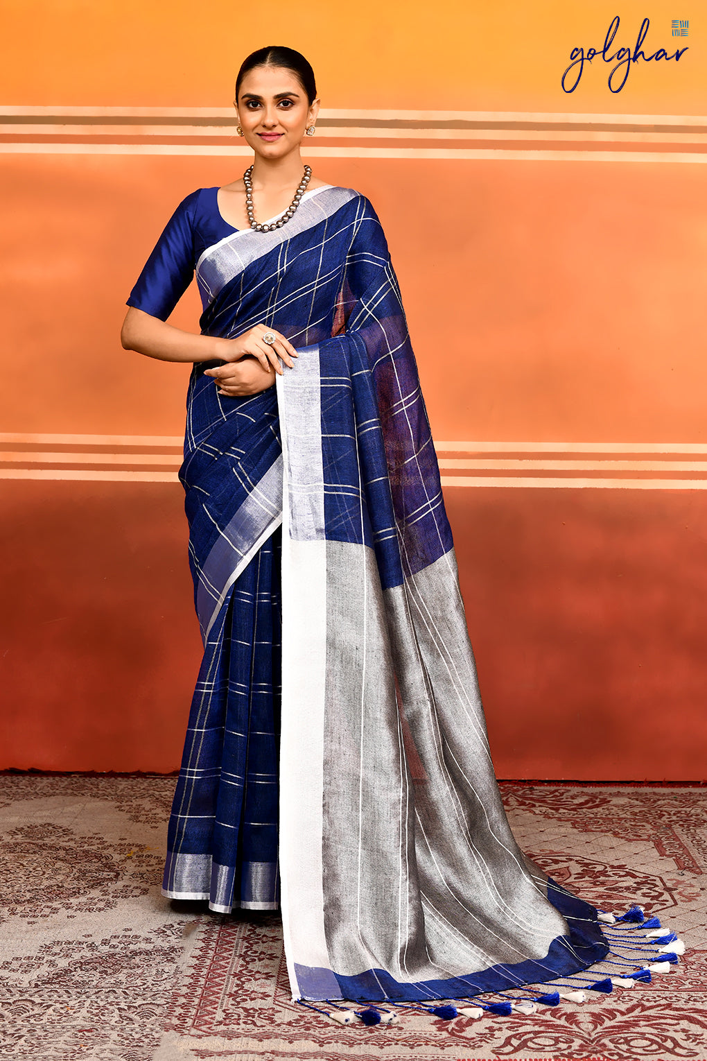 Nautical Grid (Saree)