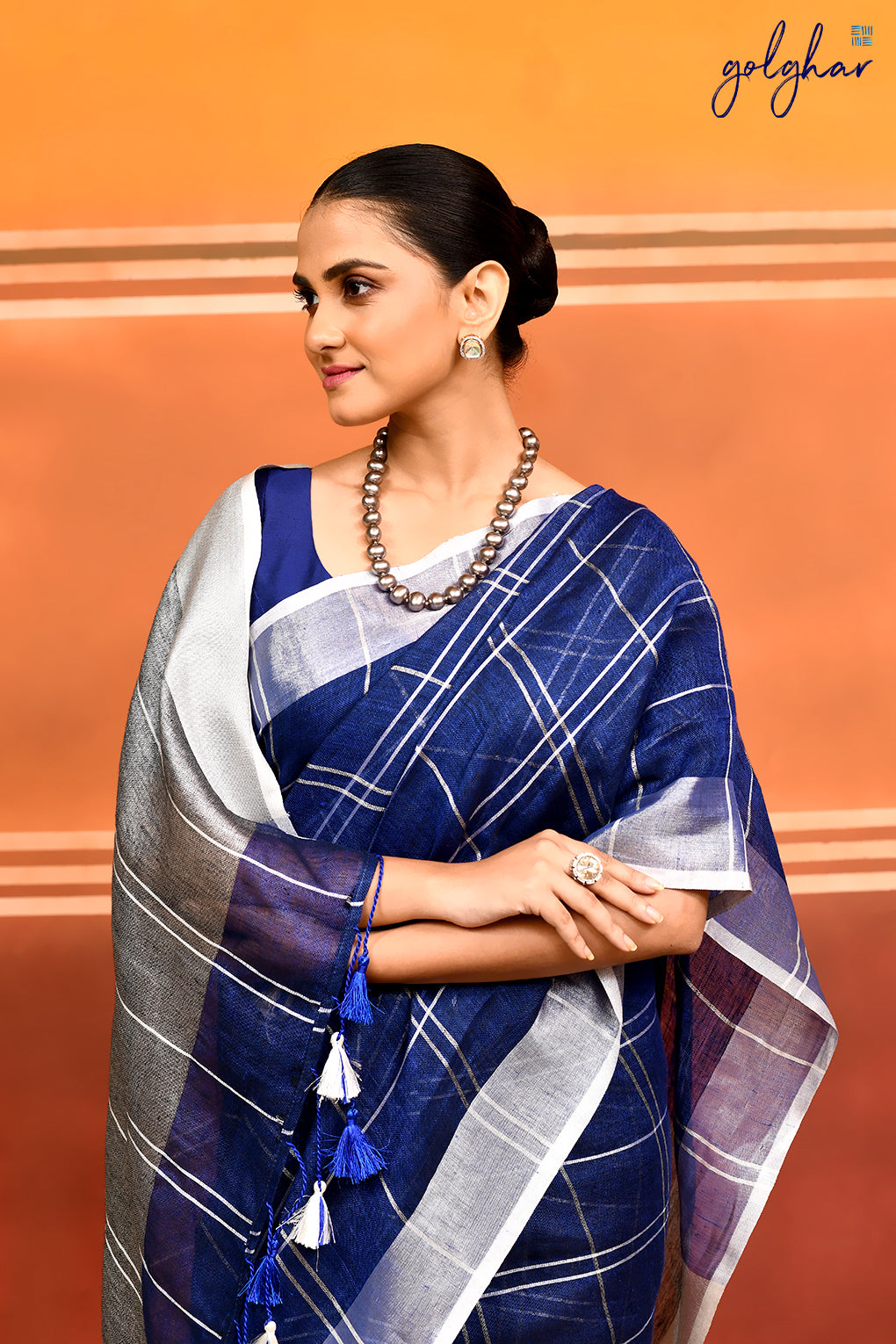 Nautical Grid (Saree)