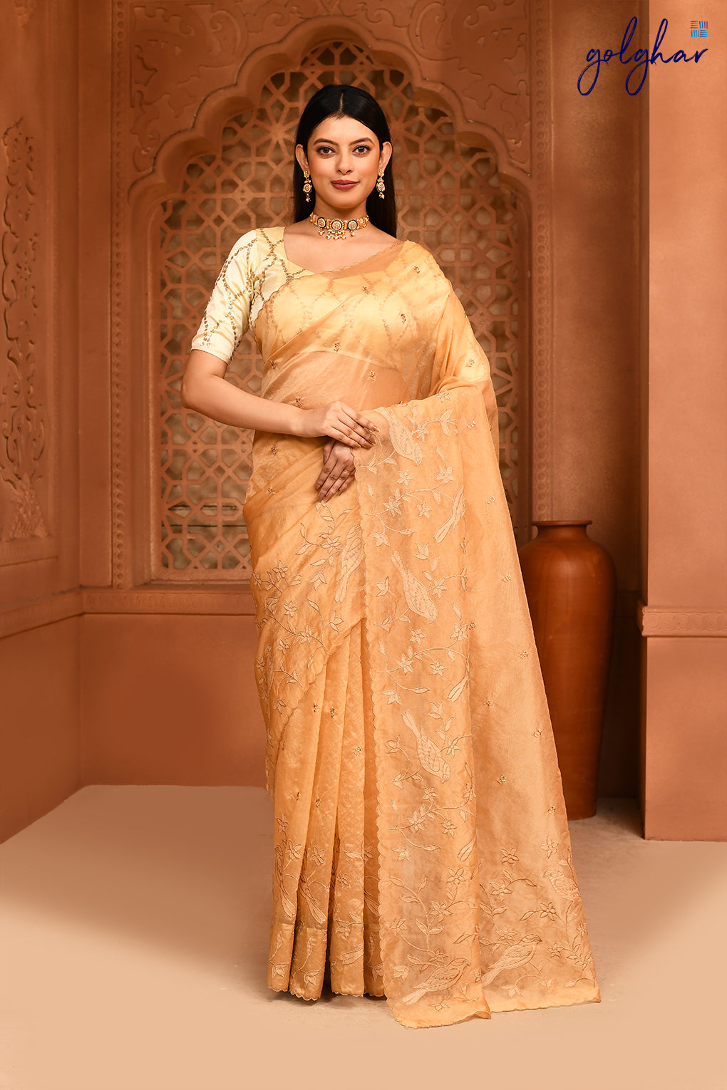 A Bird's Song - Beige (Saree)