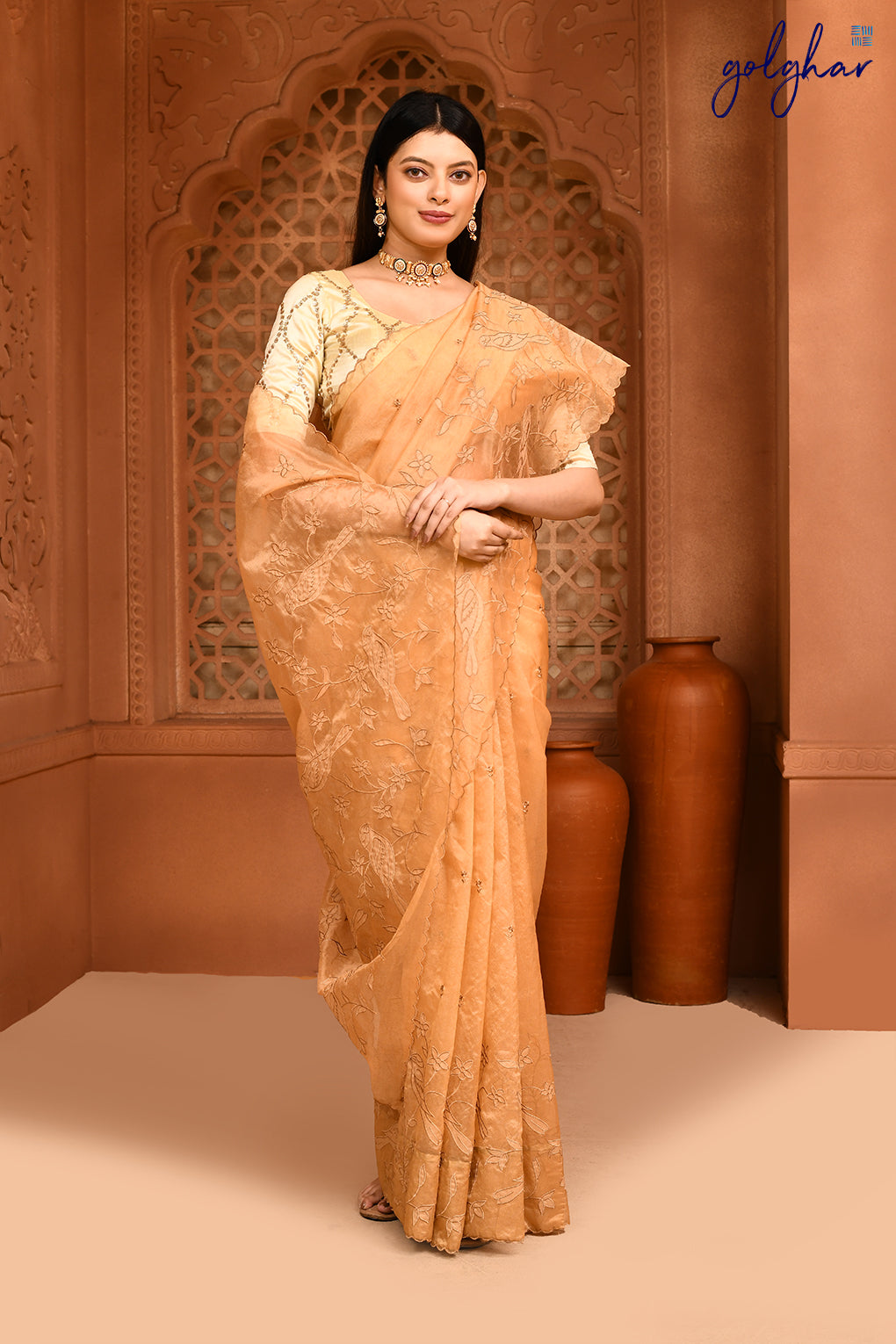 A Bird's Song - Beige (Saree)
