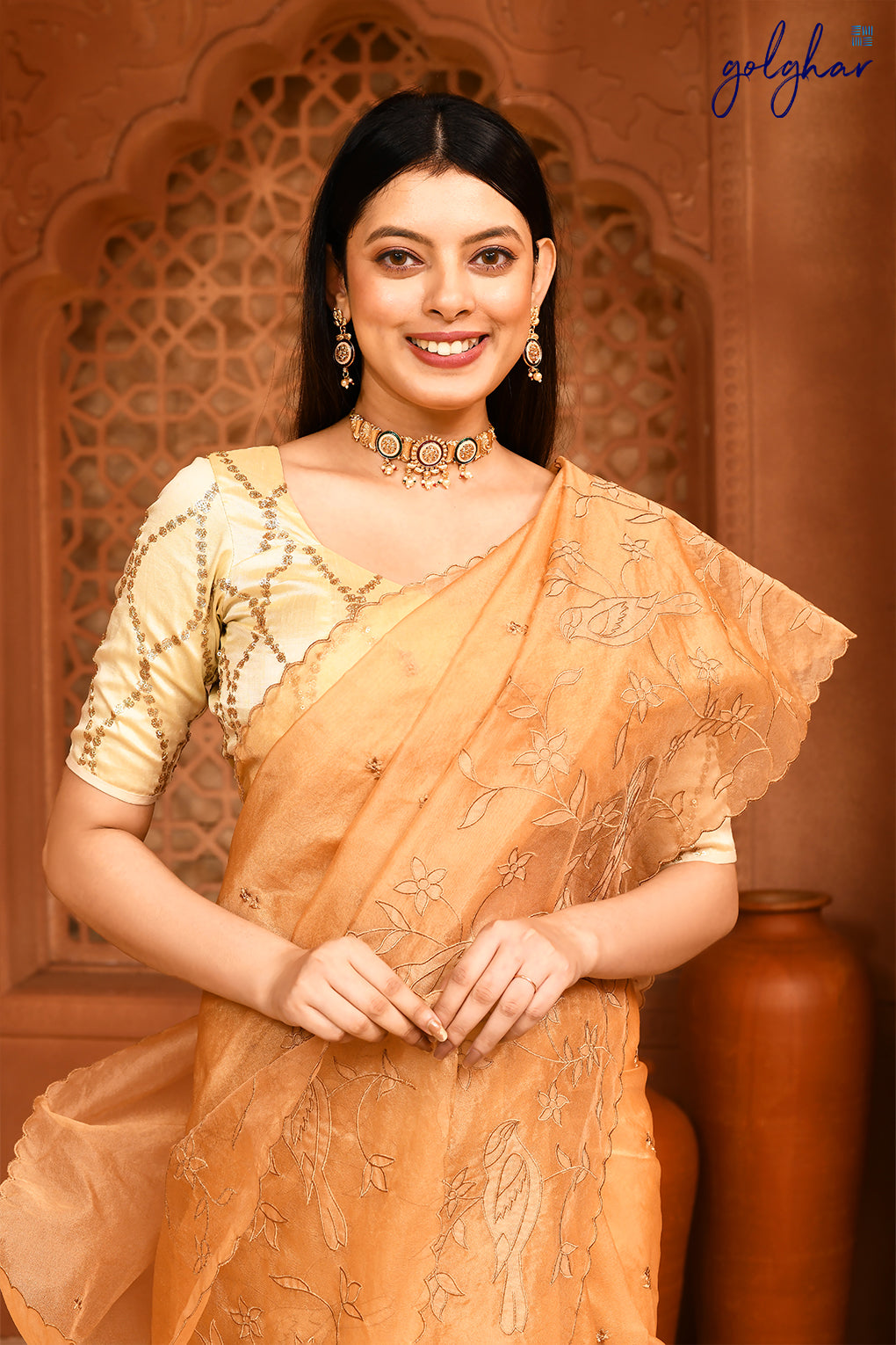 A Bird's Song - Beige (Saree)
