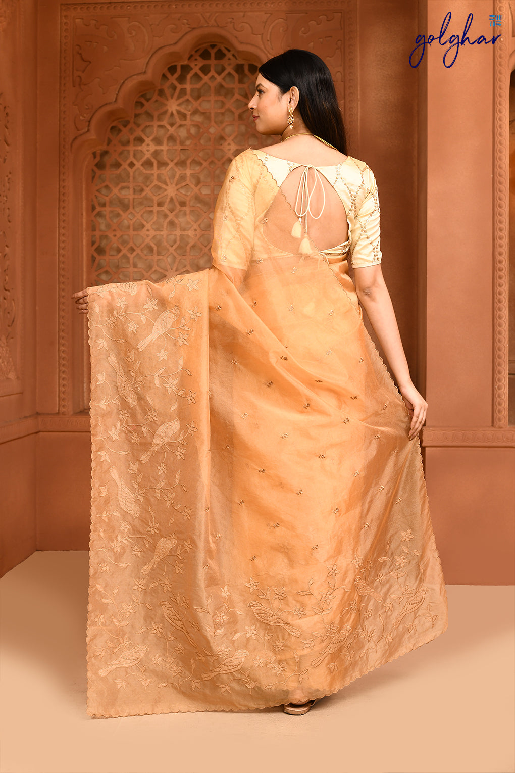 A Bird's Song - Beige (Saree)