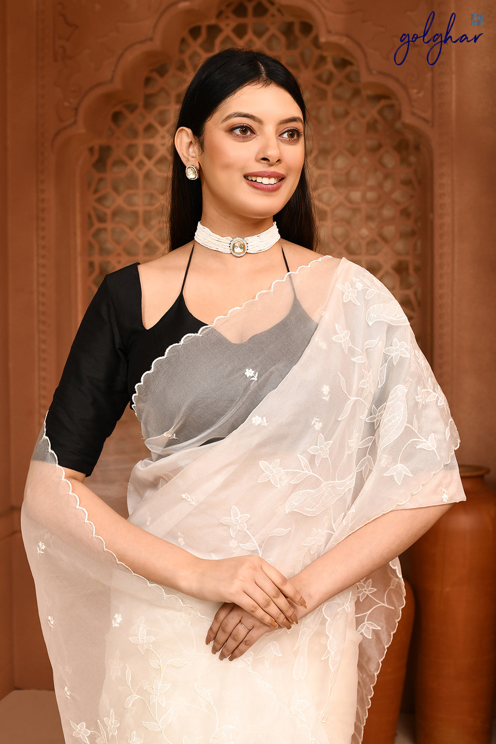 A Bird's Song - White (Saree)