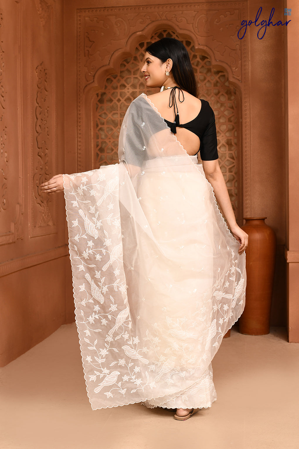A Bird's Song - White (Saree)
