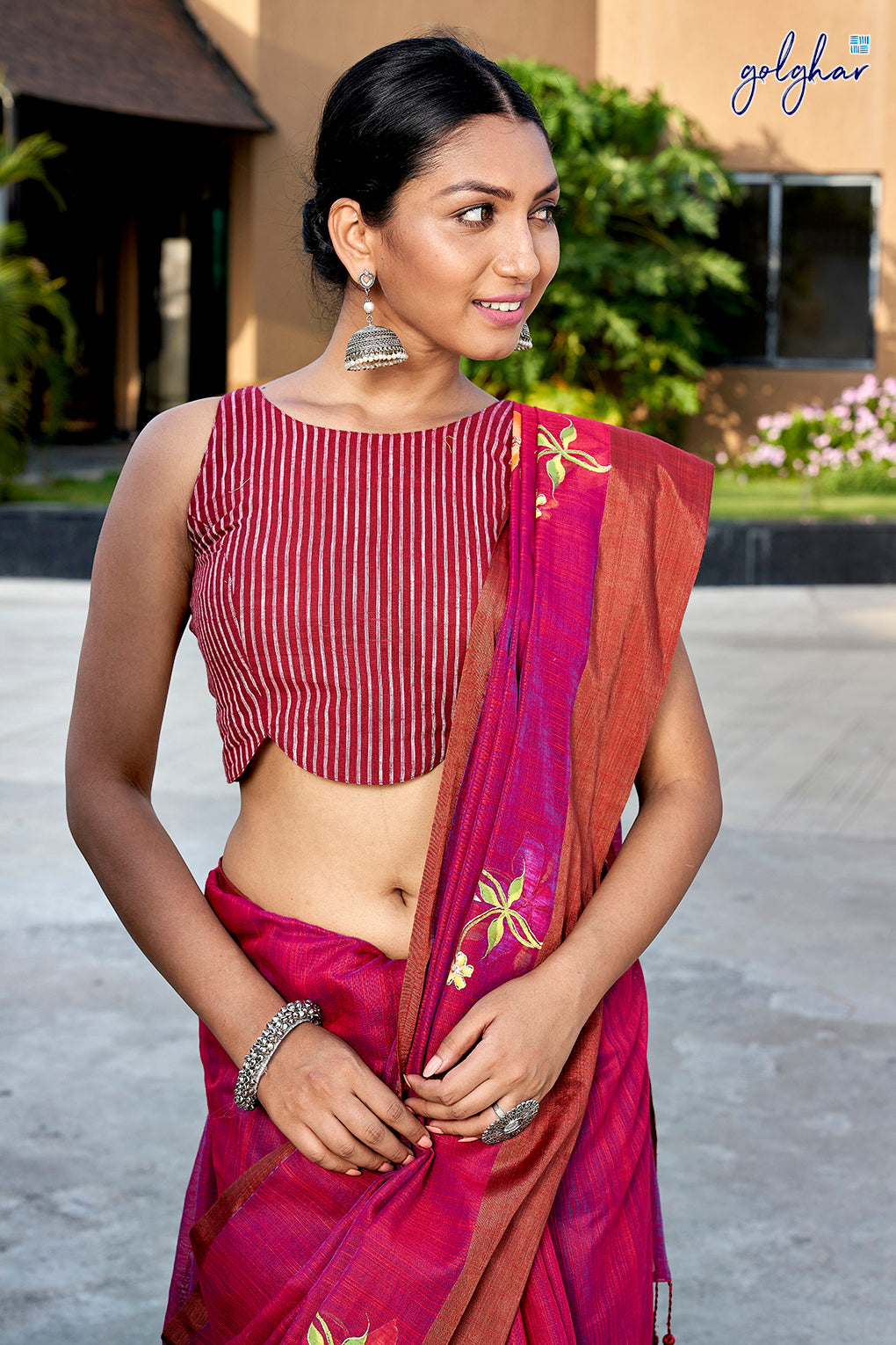 Striking Maroon (Saree)