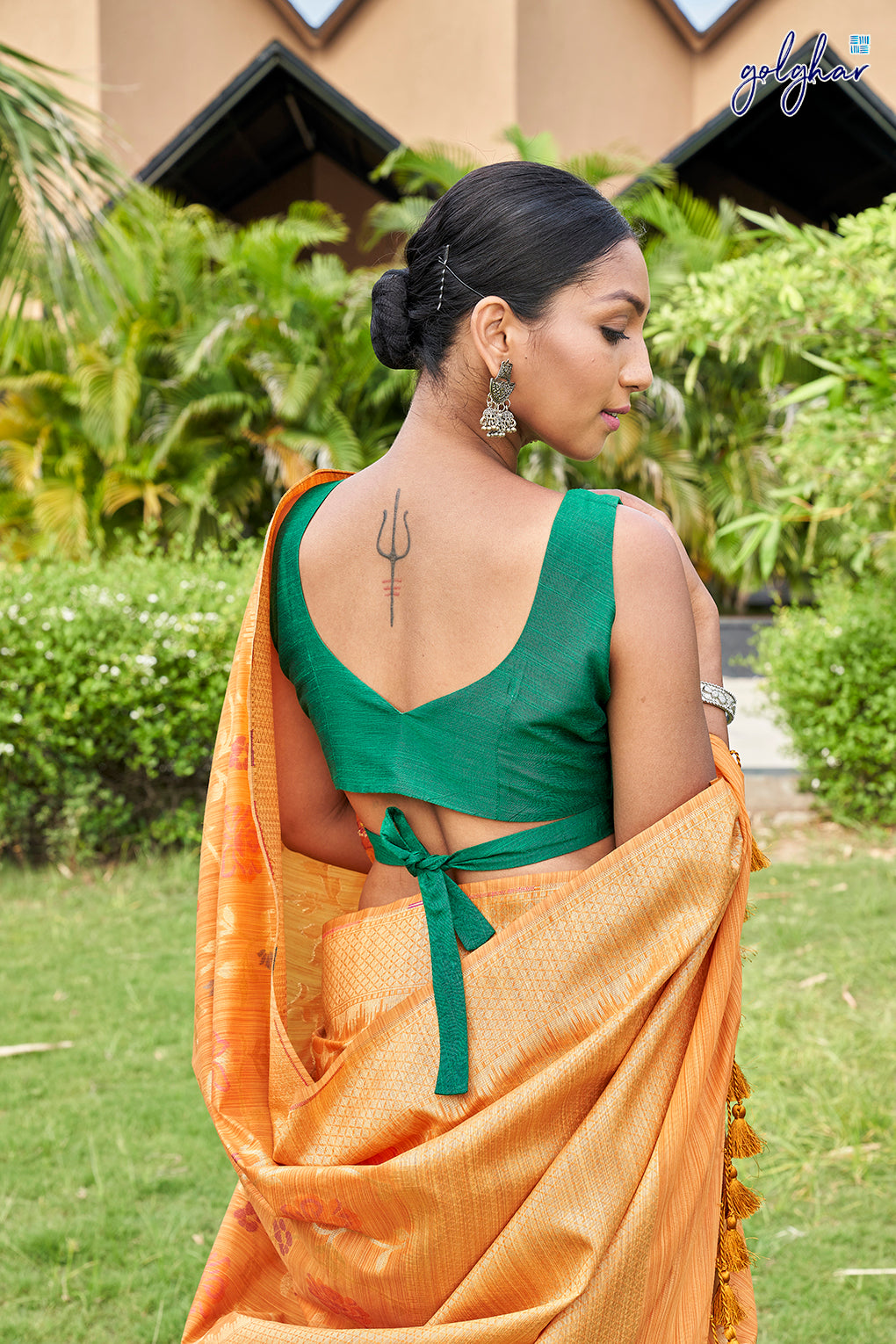 Back me knot-Bottle green (Blouse)