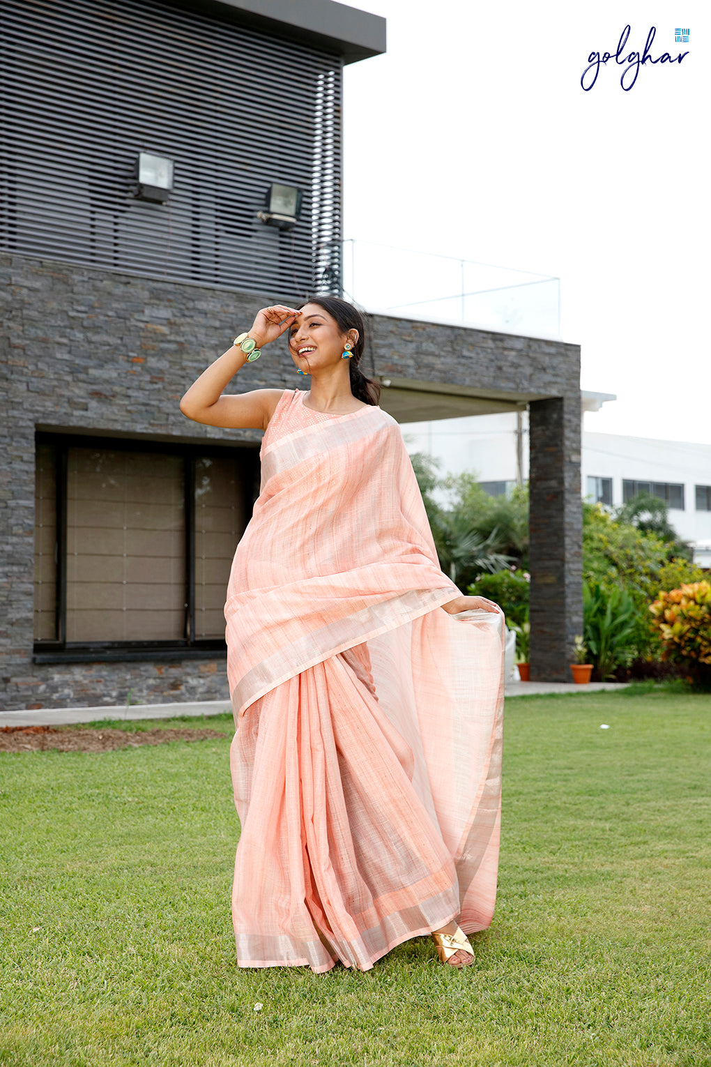 Beachside Peach (Saree)