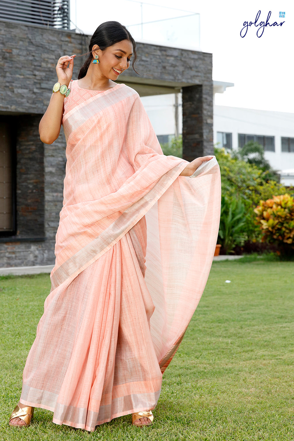 Beachside Peach (Saree)