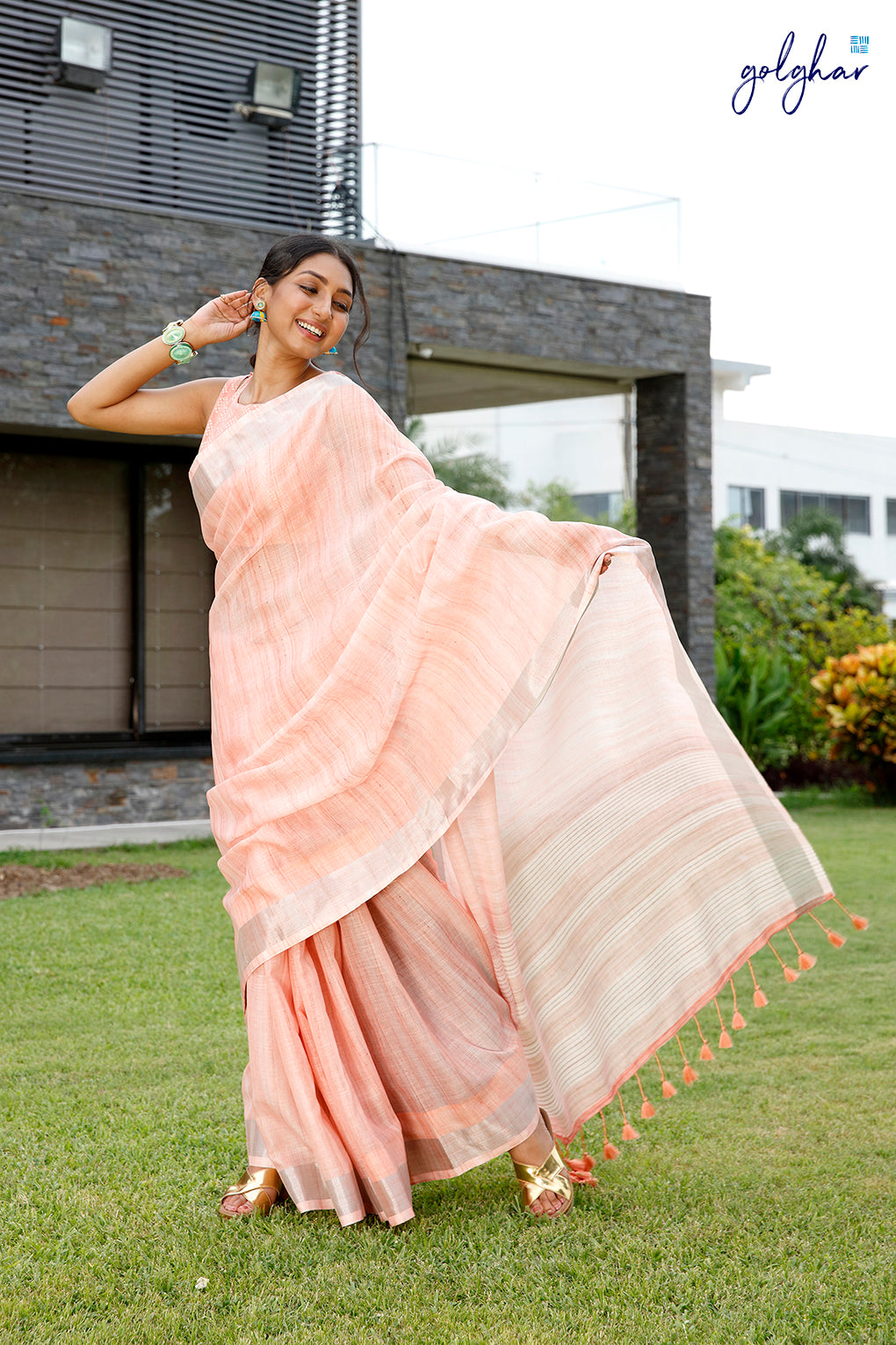 Beachside Peach (Saree)