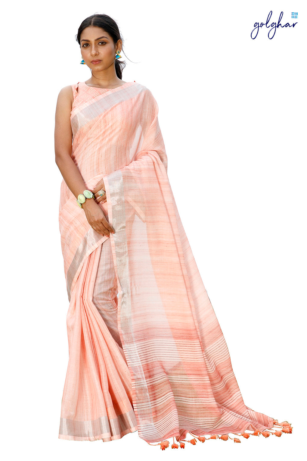 Beachside Peach (Saree)