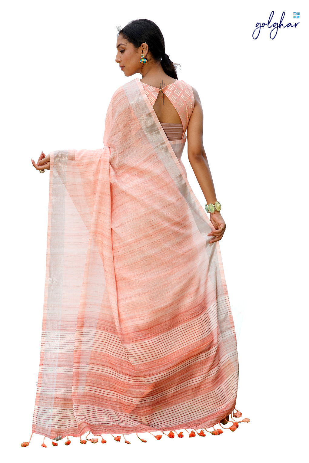 Beachside Peach (Saree)