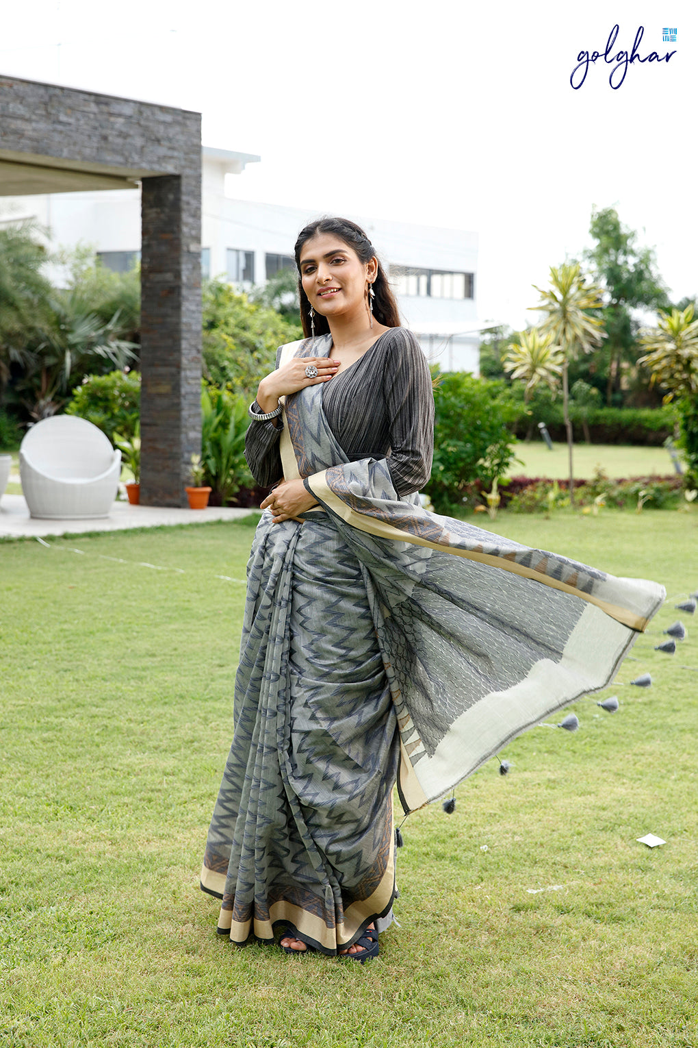 Monochrome Scribble (Saree)