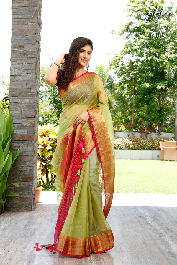 Casual Linen Sarees With Mask Online -815199242