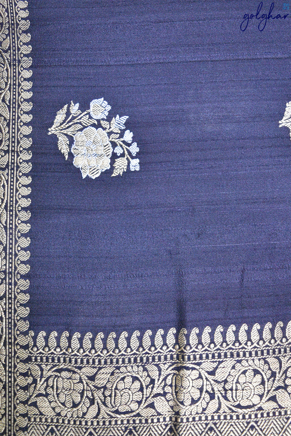 Matka Silk Black Handloom Kadhua Weave Saree