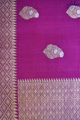 Matka Silk Fuchsia Handloom Kadhua Weave Saree
