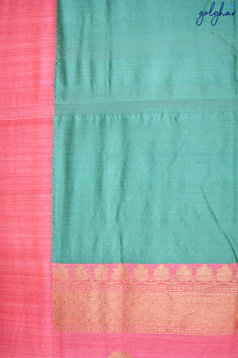Kadhua Weave Katan Silk Sea Green Handloom Banarasi Saree