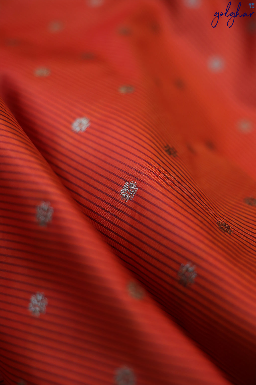 Katan Silk Orange Handloom Piping Border Saree