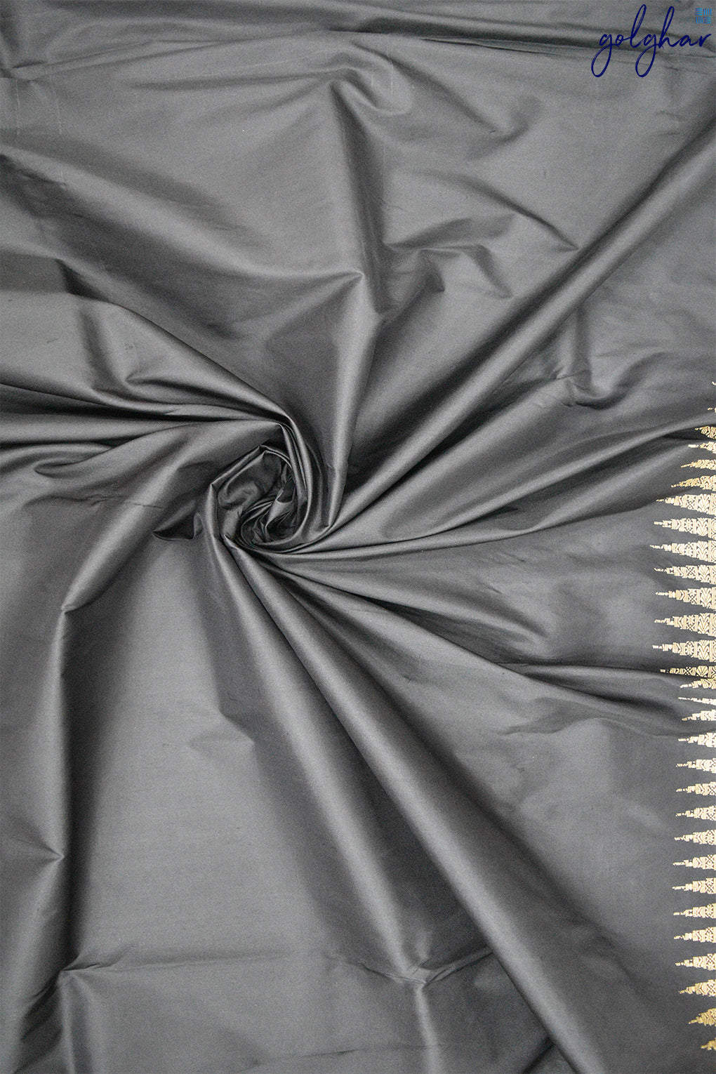 Tissue Fusion Turning Weave Katan Silk Black Banarasi Saree